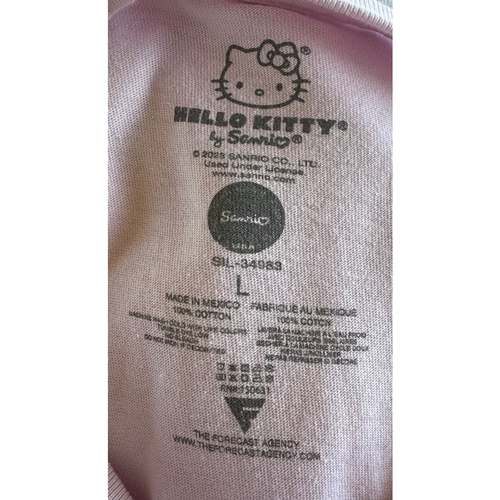Hello Kitty Pink Living The Dream T Shirt Adult Large Women's - Picture 4 of 4